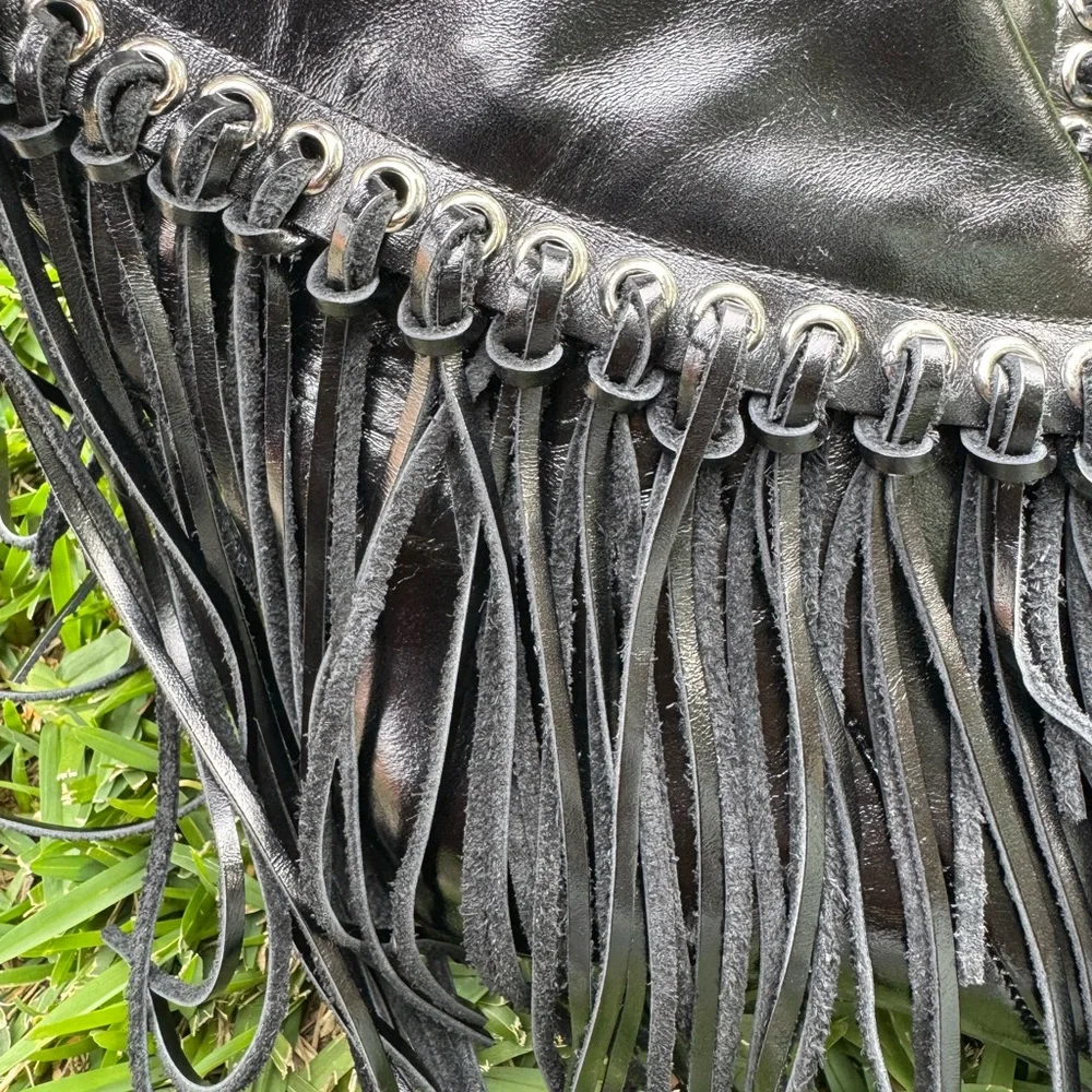 Jeffrey Campbell Fringe Black Women's Heeled Boots - Picture 14 of 16